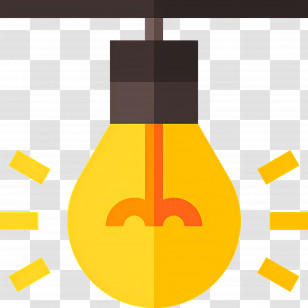 Hanging Lamp - Glowing Light Bulb Transparent PNG