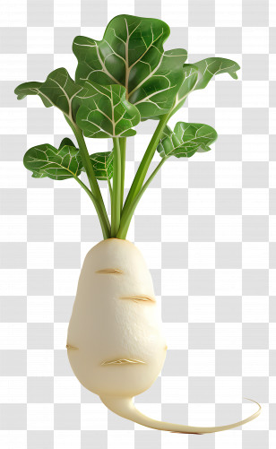 Daikon Radish - Realistic Illustration Of White Radish Transparent PNG