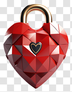 Lock - Geometric Heart-Shaped Lock Transparent PNG