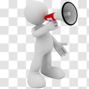 Stick Figure - 3D Character Using A Megaphone Transparent PNG