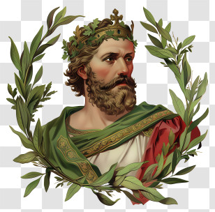 King - Illustration Of Historical Figure With Laurel Wreath Transparent PNG