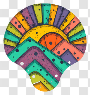 Cartoon - Colorful Patterned Shell Transparent PNG