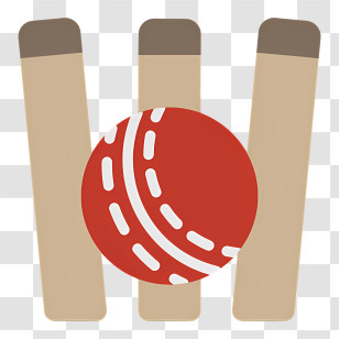 Cricket Icon - Cricket Ball And Wickets Transparent PNG