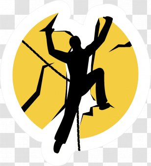 Silhouette Yellow Clip Art - White - Climbing Transparent PNG