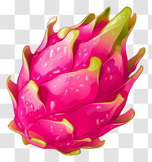 Dragon Fruit - Bright Pink Dragon Fruit Illustration Transparent PNG