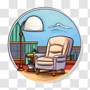 Couch And Lamp - Cozy Armchair With Lamp In Room Transparent PNG