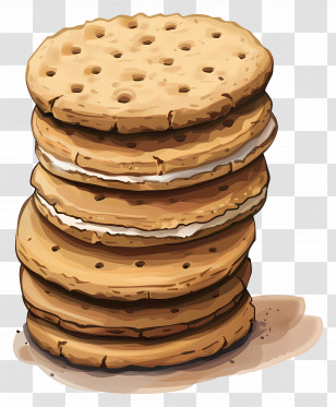 Cookies - Illustration Of Stacked Biscuits Transparent PNG