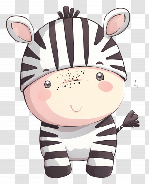 Cute Cartoon Zebra - Cute Striped Zebra Cartoon Illustration Transparent PNG