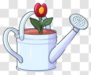 Sketch Style Watering Can - Watering Can With Flower Transparent PNG