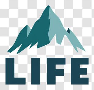 Life Logo - Mountain Logo With LIFE Text Transparent PNG