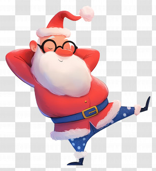 Santa Claus - Cartoon Santa Claus Dancing With Joy Transparent PNG
