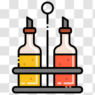 Cooking Oil - Condiment Bottles In A Rack Transparent PNG