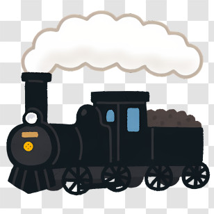 Train - Cartoon Steam Locomotive Illustration Transparent PNG