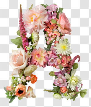 Floral Letter A - Floral Letter A Decoration Transparent PNG
