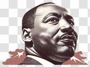 Martin Luther King Day - Inspirational Portrait Illustration Transparent PNG