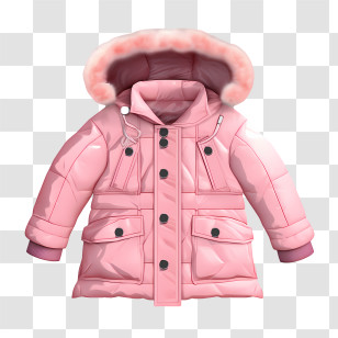 Winter Coat - Pink Puffer Winter Coat Transparent PNG