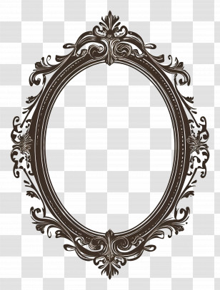 Oval Vintage Frame - Decorative Ornate Oval Frame Design Transparent PNG