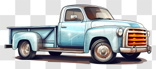 Blue Pickup Truck - Blue Vintage Pickup Truck Illustration Transparent PNG