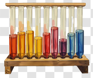 Test Tubes - Colorful Test Tubes In A Rack Transparent PNG