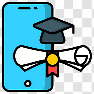 Certificate Degree University - Mobile Certificate With Cap Transparent PNG