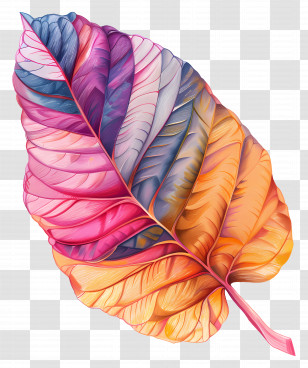Pastel Leaf - Colorful Leaf Illustration Transparent PNG
