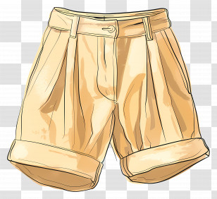 Shorts - Comfortable Beige Summer Shorts Transparent PNG