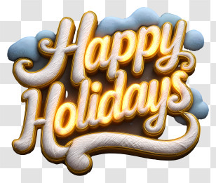 Christmas Text - Happy Holidays Festive Text Transparent PNG