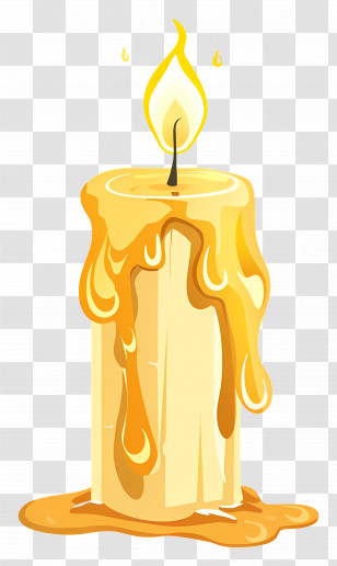Candlelight - Melting Candle With Flame Transparent PNG