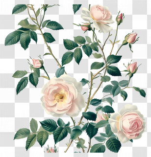 Flower Background - Illustration Of Pink And White Roses Transparent PNG