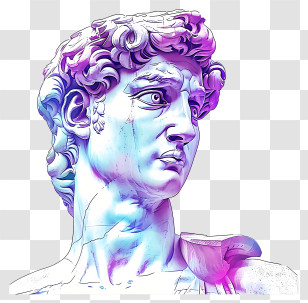 Vaporwave - Classical Marble Statue Transparent PNG