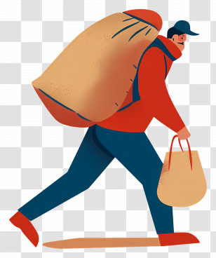 Man With Bags - Man Walking With Bags Transparent PNG