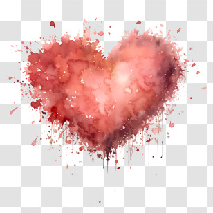 Heart - Beautiful Watercolor Heart Painting Transparent PNG