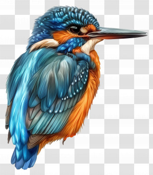 Kingfisher - Kingfisher Bird Illustration Transparent PNG