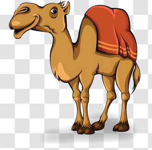 Camel - Cartoon Camel With Saddle In Fun Style Transparent PNG