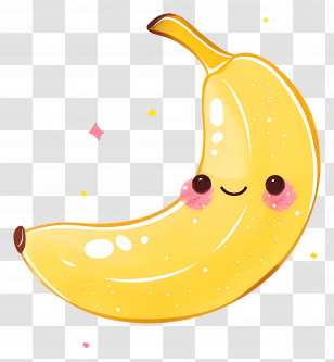 Cartoon Banana - Cute Cartoon Banana With A Happy Smile Transparent PNG