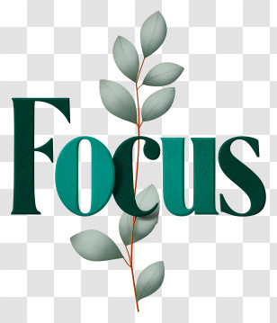 Focus - Focus Wordmark With Leaf Transparent PNG