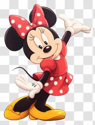 Minnie Mouse - Mouse Cartoon In Red Polka-Dotted Dress Transparent PNG