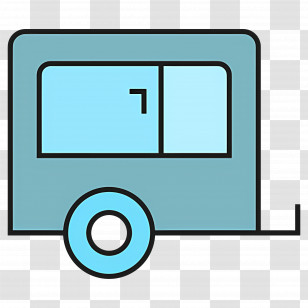 Camping Car - Blue Trailer For Camping Adventures Transparent PNG