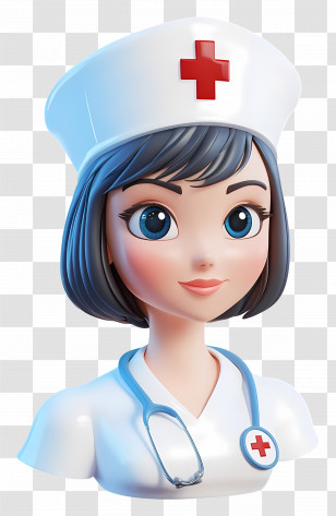 Kawaii Nurse - Friendly Nurse Character In Uniform Transparent PNG