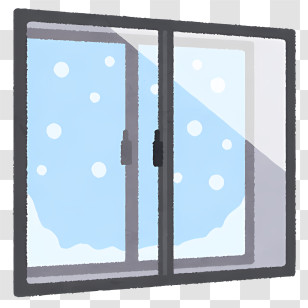 Window - Snowy Window In Winter Transparent PNG