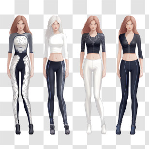 International Legging Day - Stylish Fashion Models In Trendy Outfits Transparent PNG