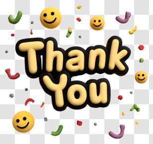Thank You Text - Thank You Text With Smiley Faces Transparent PNG