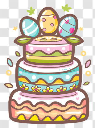 Easter Day Cake - Colorful Easter Cake Transparent PNG