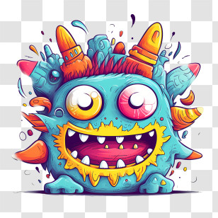 Cute Monster - Colorful Cartoon Monster Illustration Transparent PNG