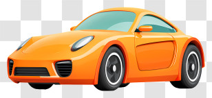 Orange Sports Car - Orange Sports Car Illustration Transparent PNG
