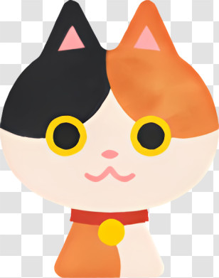 Icon - Cartoon Illustration Of A Tricolor Cat Face Transparent PNG