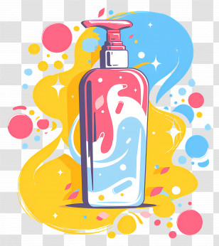 Body Lotion - Bright Colorful Lotion Bottle Transparent PNG