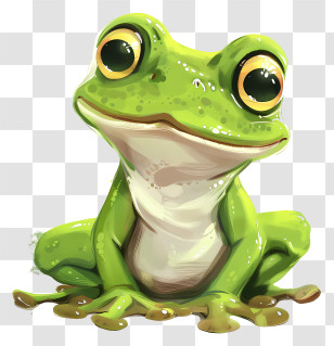 Cartoon Frog - Adorable Green Cartoon Frog Illustration Transparent PNG