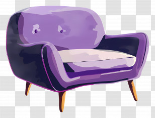 Purple Sofa - Purple Armchair Illustration Transparent PNG