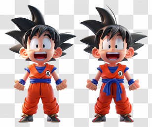 Goku - Cheerful Animated Character In Orange Outfit Transparent PNG